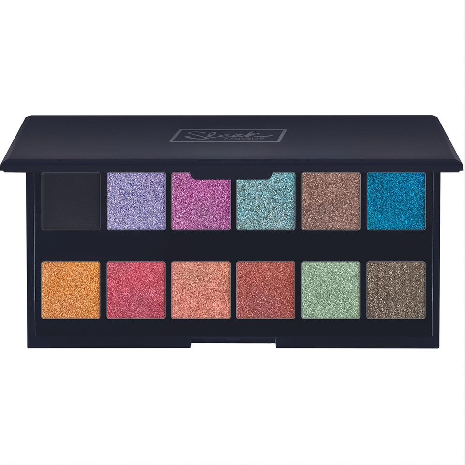 Sleek MakeUP i-Divine Eyeshadow Palette, 12 Shades in a Mix of Matte, Shimmer, Foil and Due-Chrome, Blendable and Highly Pigmented, Trippin'