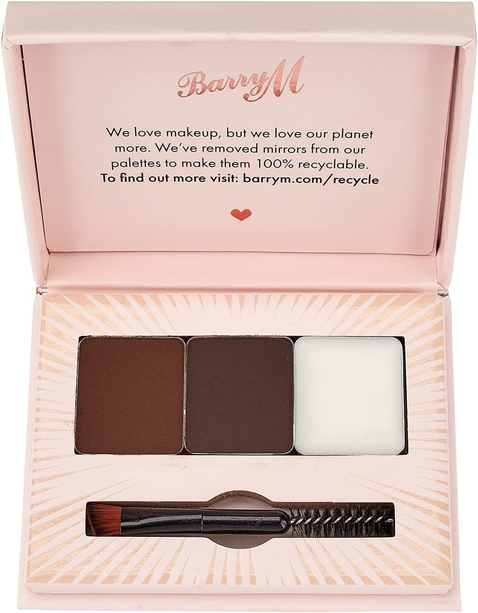 Barry M Cosmetics Fill And Shape Brow Kit Palette, With Styling Soap, Shade Dark