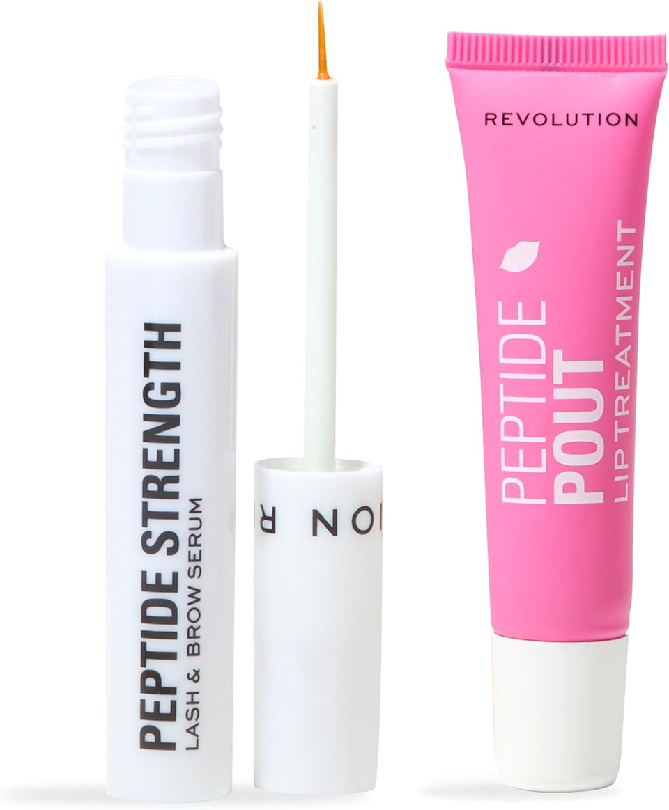Revolution Beauty Peptide Power Lash & Lip Duo Gift Set, 2-Piece Set For Hydrated & Plump Lips, Fuller Lashed & Boosted Brows, Vegan & Cruelty-Free Revolution Beauty Peptide Power Lash & Lip Duo Gift Set, 2-Piece Set For Hydrated & Plump Lips, Fuller Lashed & Boosted Brows, Vegan & Cruelty-Free