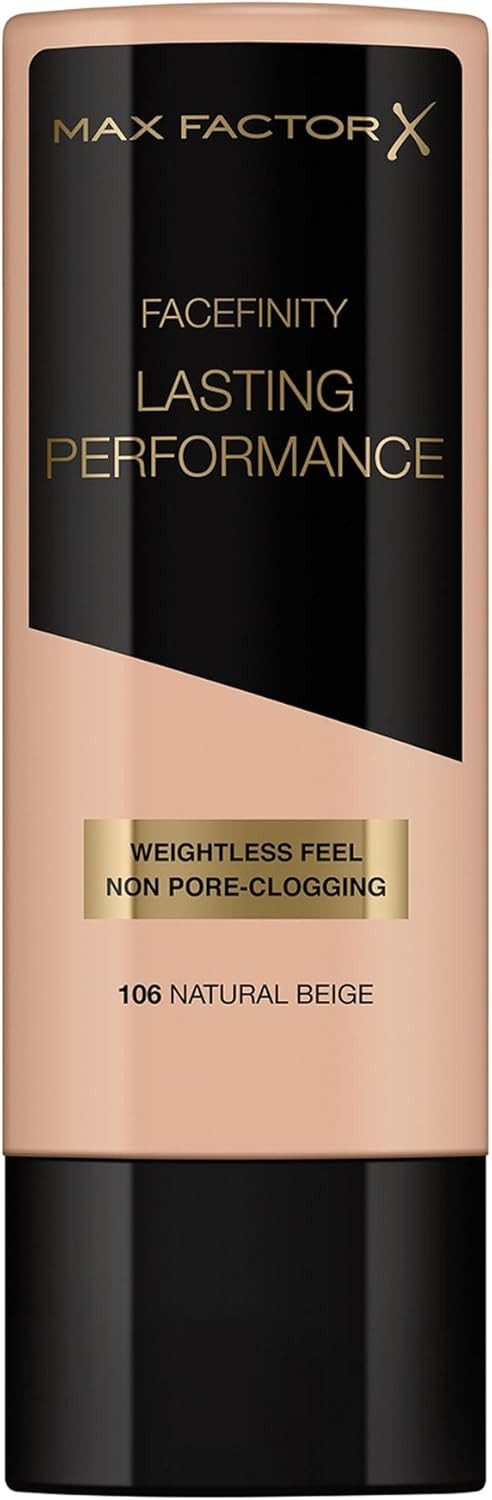 Max Factor Lasting Performance Liquid Foundation, 110 Honey, Full Coverage, Flawless and Radiant Finish, Lightweight Formula, Smudge Resistant, Non Pore-Clogging, Fragrance Free, 35ml
