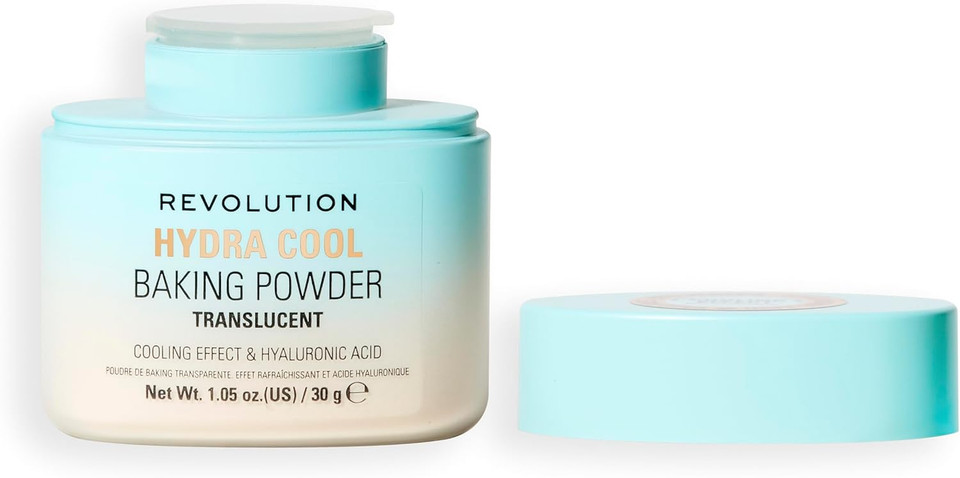 Revolution, Hydra Cool Cooling Loose Baking Powder, Makeup Setting Powder for Hydrating Skin, Enriched with Hyaluronic Acid, Vegan & Cruelty-Free, 30g