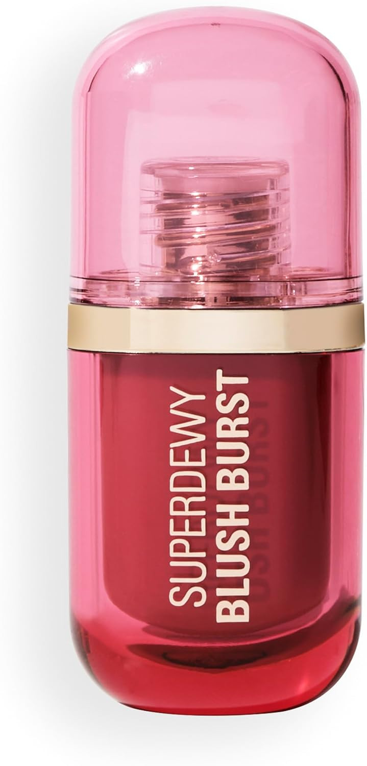 Revolution Superdewy Liquid Blush Burst, Buildable Colour for Cheek, Serum Formula with Peptides & Hyaluronic Acid, Vegan & Cruelty-Free, Bubblegum Burst Pink, 4.2ml