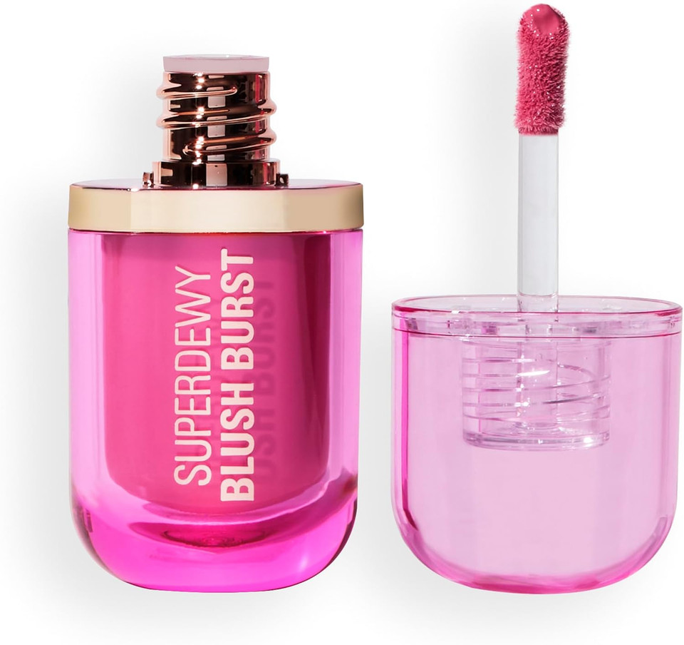 Revolution Superdewy Liquid Blush Burst, Buildable Colour for Cheek, Serum Formula with Peptides & Hyaluronic Acid, Vegan & Cruelty-Free, Bubblegum Burst Pink, 4.2ml