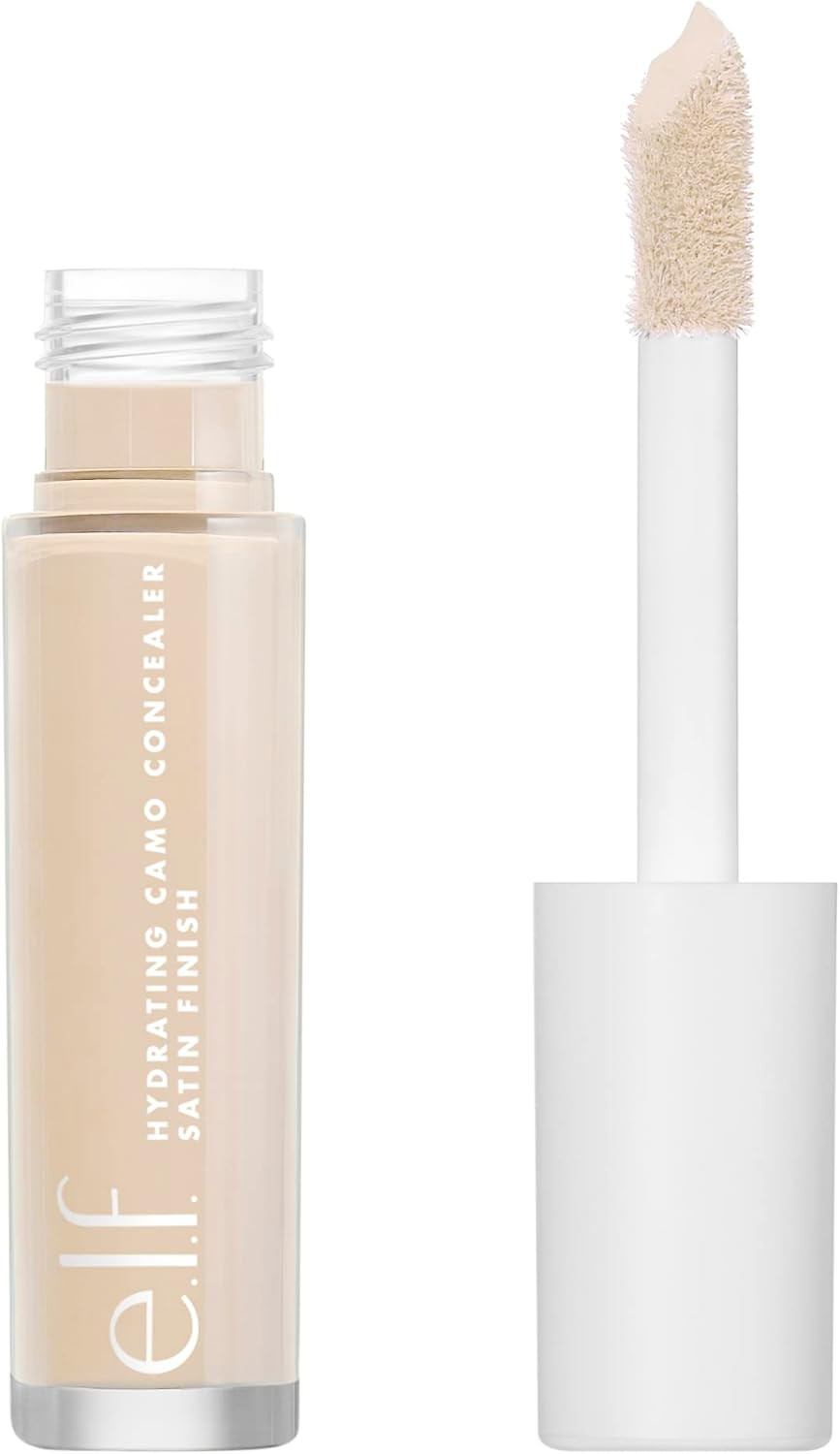 e.l.f. Hydrating Camo Concealer, Satin Finish, Conceals, Corrects & Highlights, Light Peach, 0.203 Fl Oz (6mL)