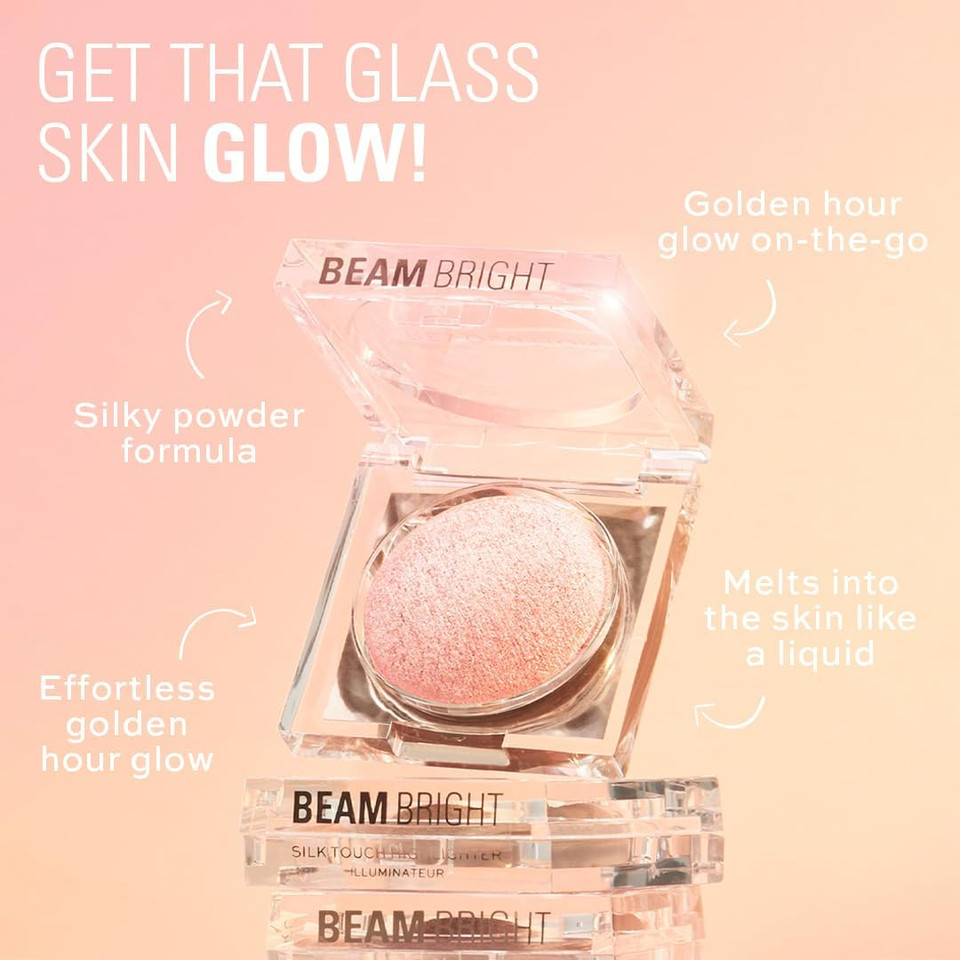 Makeup Revolution Beam Bright Highlighter, All Over Face Glow, Powder To Liquid Formula, 5 Different Shades, Pink Seduction Makeup Revolution Beam Bright Highlighter, All Over Face Glow, Powder To Liquid Formula, 5 Different Shades, Pink Seduction