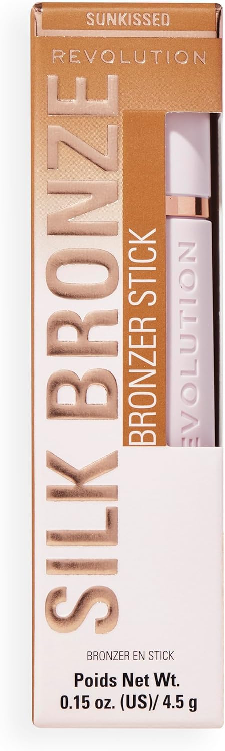 Revolution, Skin Silk Bronzer Stick, Buildable Colour for Cheek, Eye, & Lip, Cream-to-Powder Formula, Vegan & Cruelty-Free, Tan Carmel, 4.5g