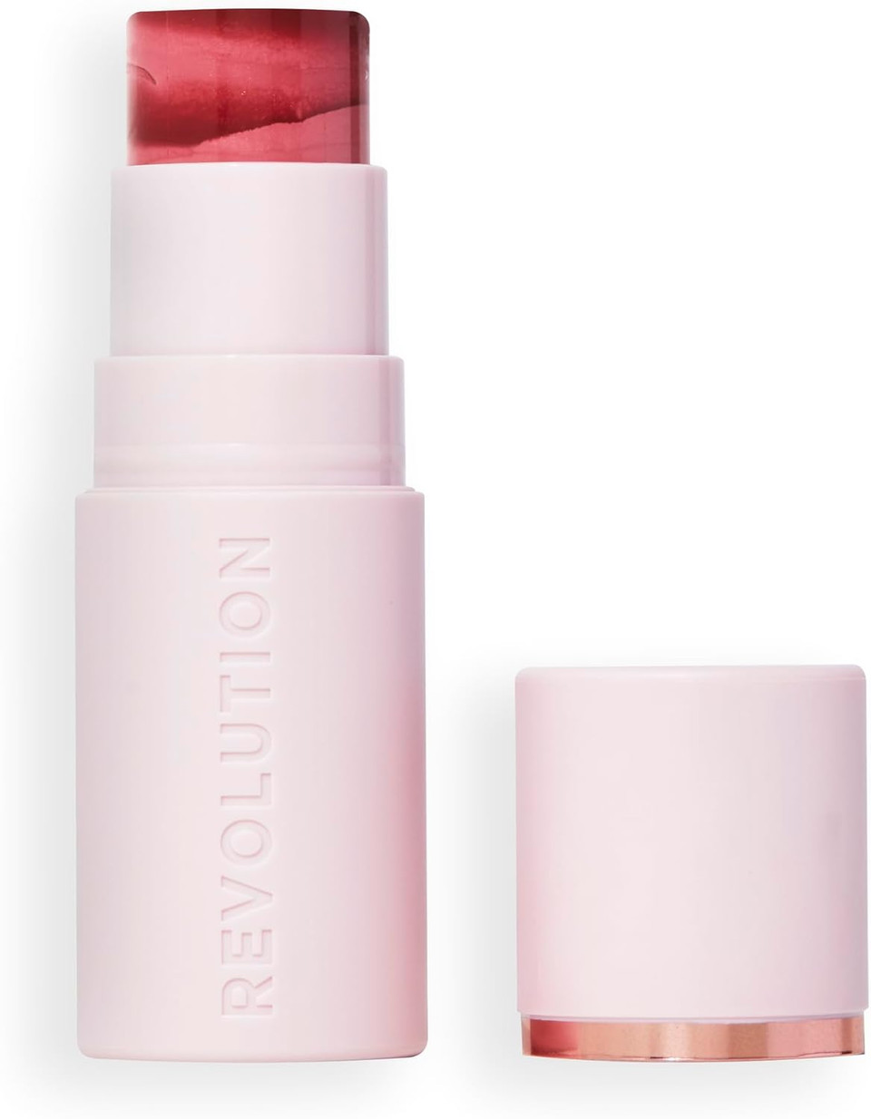 Revolution, Skin Silk Marble Blush Stick, Buildable Colour for Cheek, Eye, & Lip, Cream-to-Powder Formula, Vegan & Cruelty-Free, Berry Flush, 4.5g