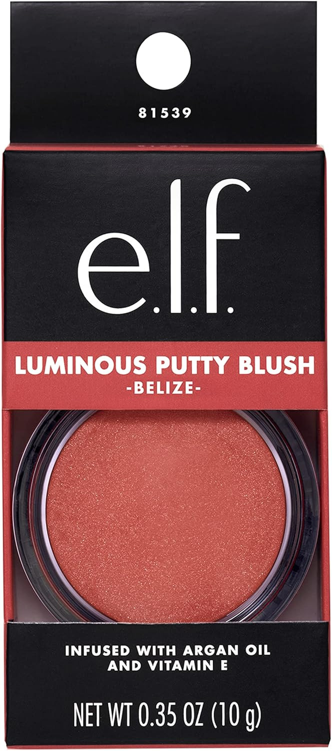 e.l.f. Luminous Putty Blush, Putty To Powder Blush With A Shimmer Finish, Lightweight, Buildable Formula, Belize