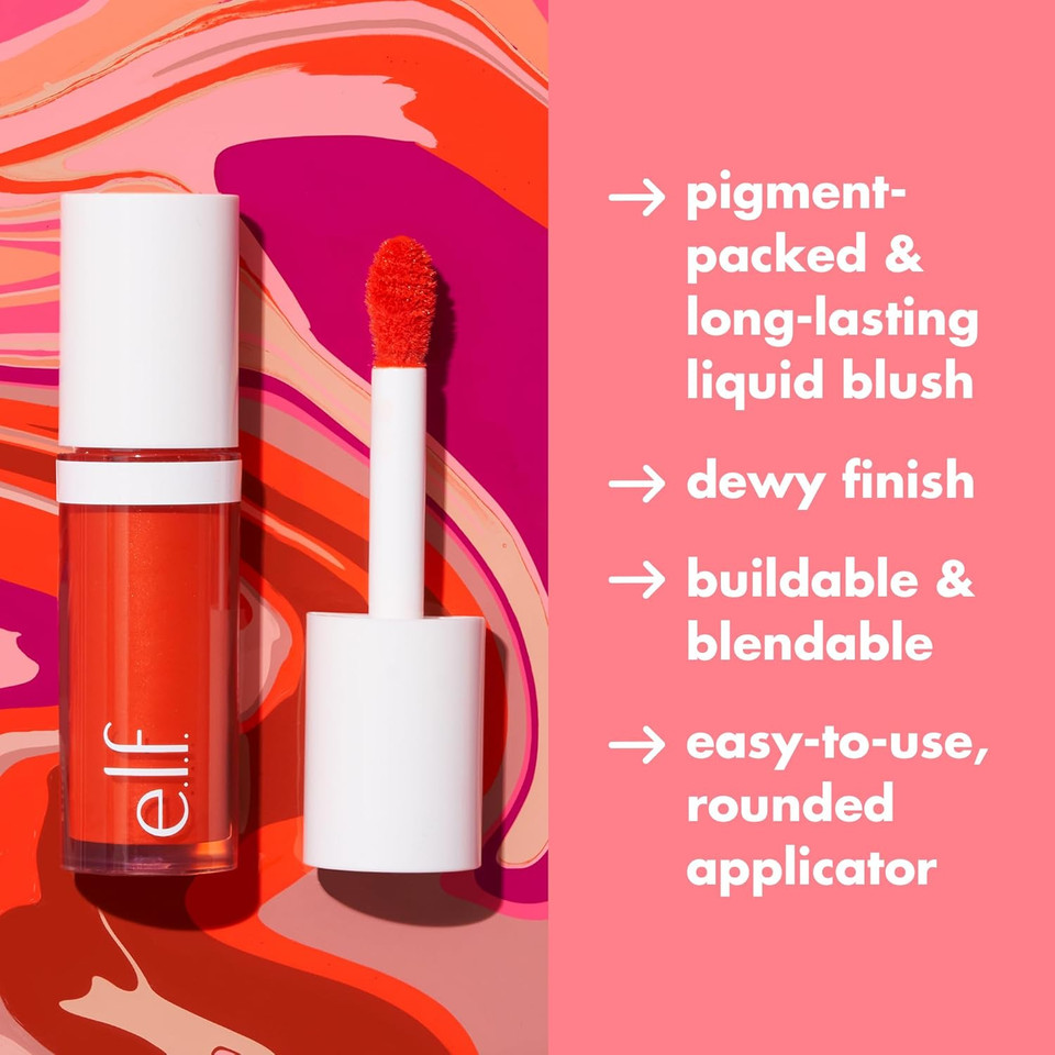 e.l.f. Camo Liquid Blush, Long-Lasting Liquid Blush For High-Pigment Colour, Creates A Soft, Dewy Finish, Vegan & Cruelty-Free, Peach Perfect e.l.f. Camo Liquid Blush, Long-Lasting Liquid Blush For High-Pigment Colour, Creates A Soft, Dewy Finish, Vegan & Cruelty-Free, Peach Perfect
