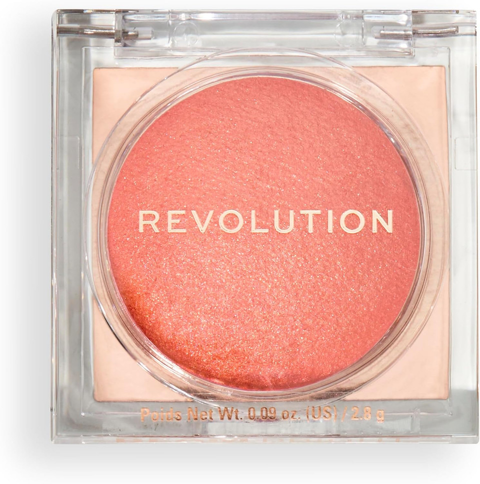 Revolution, Beam Bright Blush, Blendable & Buildable Face Powder Blush, Luminous Finish for Radiant Cheeks, Vegan & Cruelty-Free, Peach Pop, 2.8g Revolution, Beam Bright Blush, Blendable & Buildable Face Powder Blush, Luminous Finish for Radiant Cheeks, Vegan & Cruelty-Free, Peach Pop, 2.8g