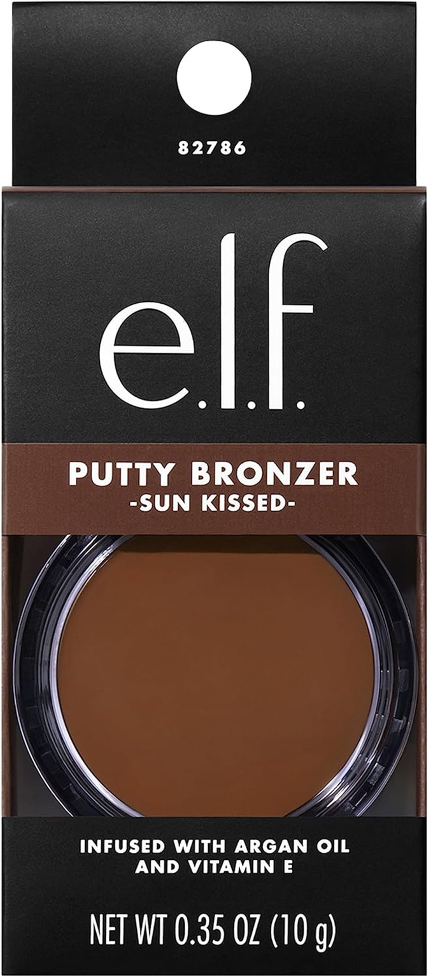 e.l.f. Putty Bronzer, Creamy & Highly Pigmented Formula, Creates a Long-Lasting Bronzed Glow, Infused with Argan Oil & Vitamin E, Sun Kissed, 0.35 Oz (10g)