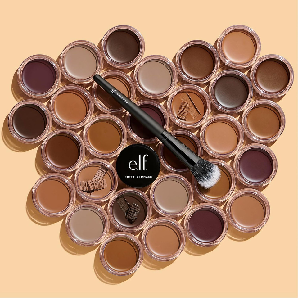 e.l.f. Putty Bronzer, Creamy & Highly Pigmented Formula, Creates a Long-Lasting Bronzed Glow, Infused with Argan Oil & Vitamin E, Tan Lines, 0.35 Oz (10g)