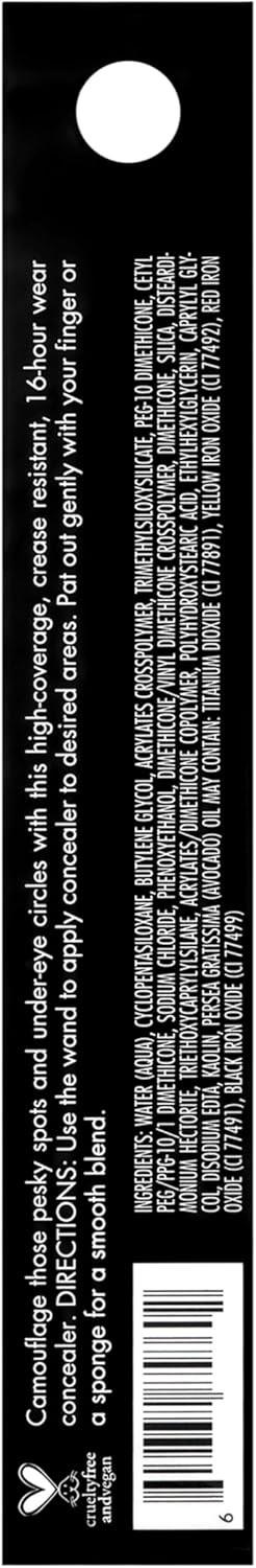e.l.f. 16HR Camo Concealer Full Coverage Lightweight Conceals Corrects Contours Highlights Dries Matte Shades + 27 Colours Ideal for All Skin Types, Medium Warm, 6 millilitre