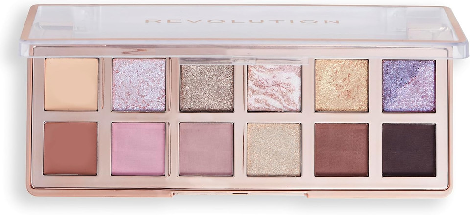 Makeup Revolution, The True Icon Bronze Eyeshadow Palette, Cream, Matte & Shimmer Finishes, 12 Blendable Shades