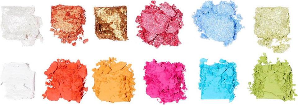 Revolution, The Vibrant Icon Brights Palette, 12 Pigmented Cream, Matte & Shimmer Makeup Shades, Blendable & Compact Formula, Vegan & Cruelty-Free