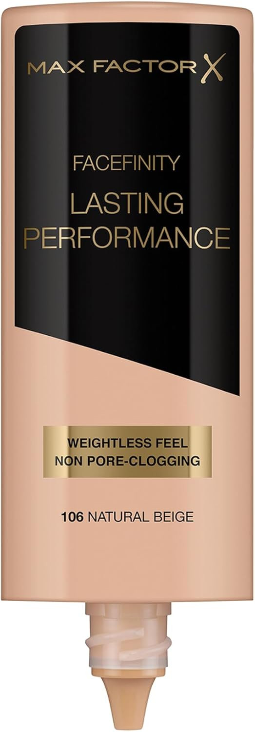 Max Factor Lasting Performance Liquid Foundation, 111 Deep Beige, Full Coverage, Flawless and Radiant Finish, Lightweight Formula, Smudge Resistant, Non Pore-Clogging, Fragrance Free, 35ml