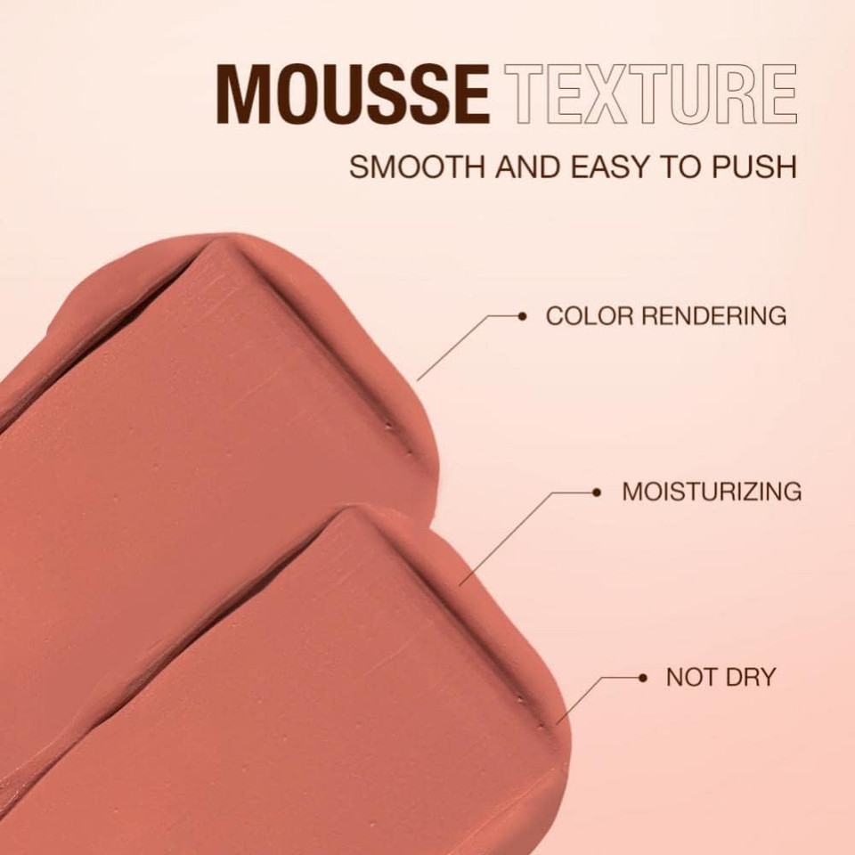 6Colors Lipstick Blush Stick 3-in-1 Eyes Cheek and Lip Tint Buildable Waterproof Lightweight Blush Stick Cream Blusher Makeup for Women(#04)