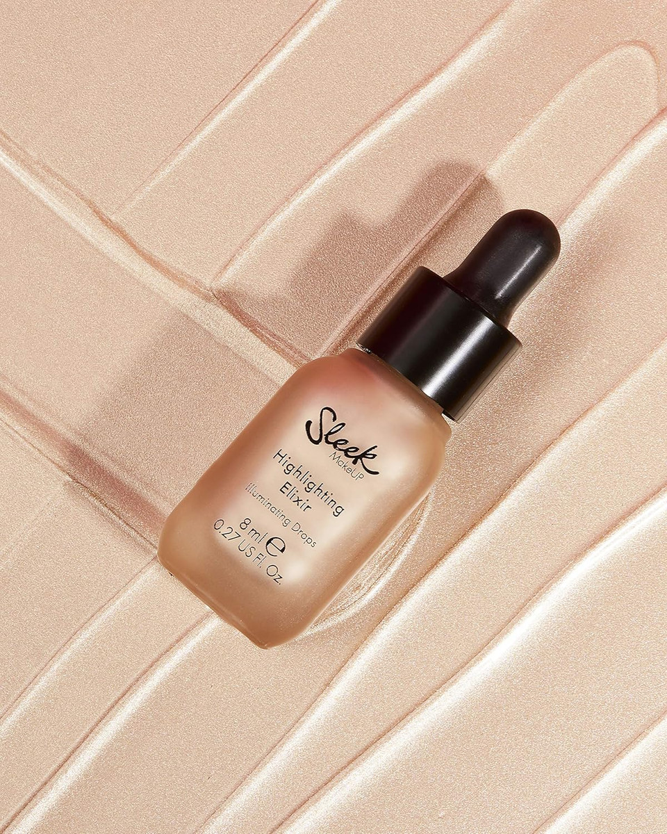 Sleek MakeUP Highlighting Elixir, Liquid Highlighter Illuminating Drops for a Radiant Glow, Poppin' Bottles, 8ml