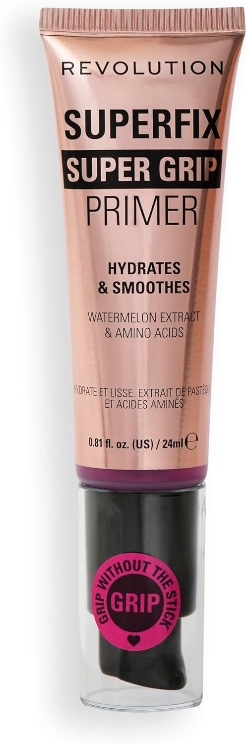 Revolution, Superfix Grip Primer, Hydrating & Smoothing Face Primer for Makeup, Gel-Formula to Grip Look, Vegan & Cruelty-Free, 24ml