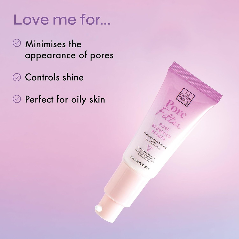 The Beauty Crop PoreFilter Pore Blurring Primer - Soft-Focus, Oil Control, Shine-Free Pore Minimising - For Oily Skin - Vegan Friendly - 20 ml