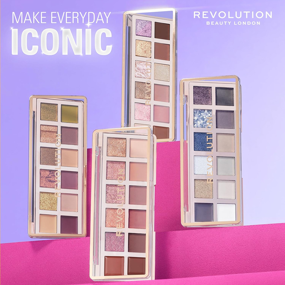 Makeup Revolution, The Smokey Icon Grunge Eyeshadow Palette, Cream, Matte & Shimmer Finishes, 12 Blendable Shades Makeup Revolution, The Smokey Icon Grunge Eyeshadow Palette, Cream, Matte & Shimmer Finishes, 12 Blendable Shades