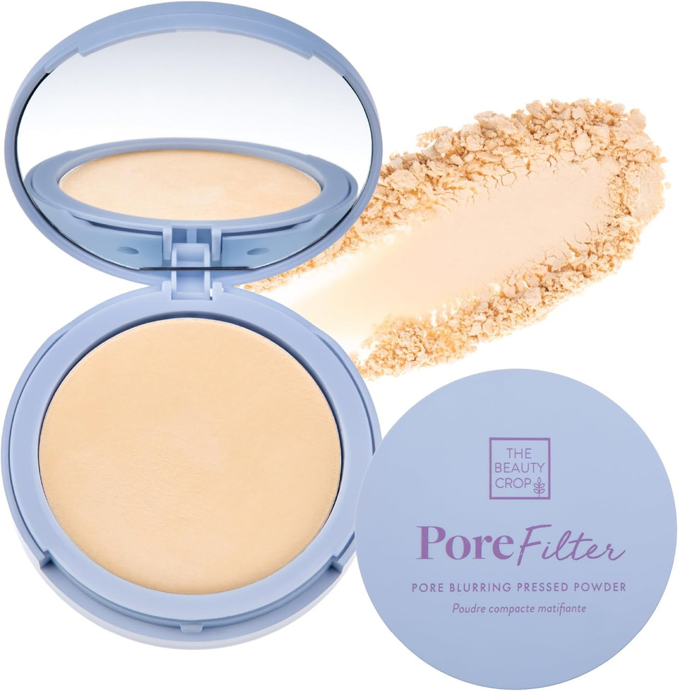 The Beauty Crop PoreFilter Pressed Powder - Blurs Pores & Controls Shine - Banana Lite Shade - 0.34 oz