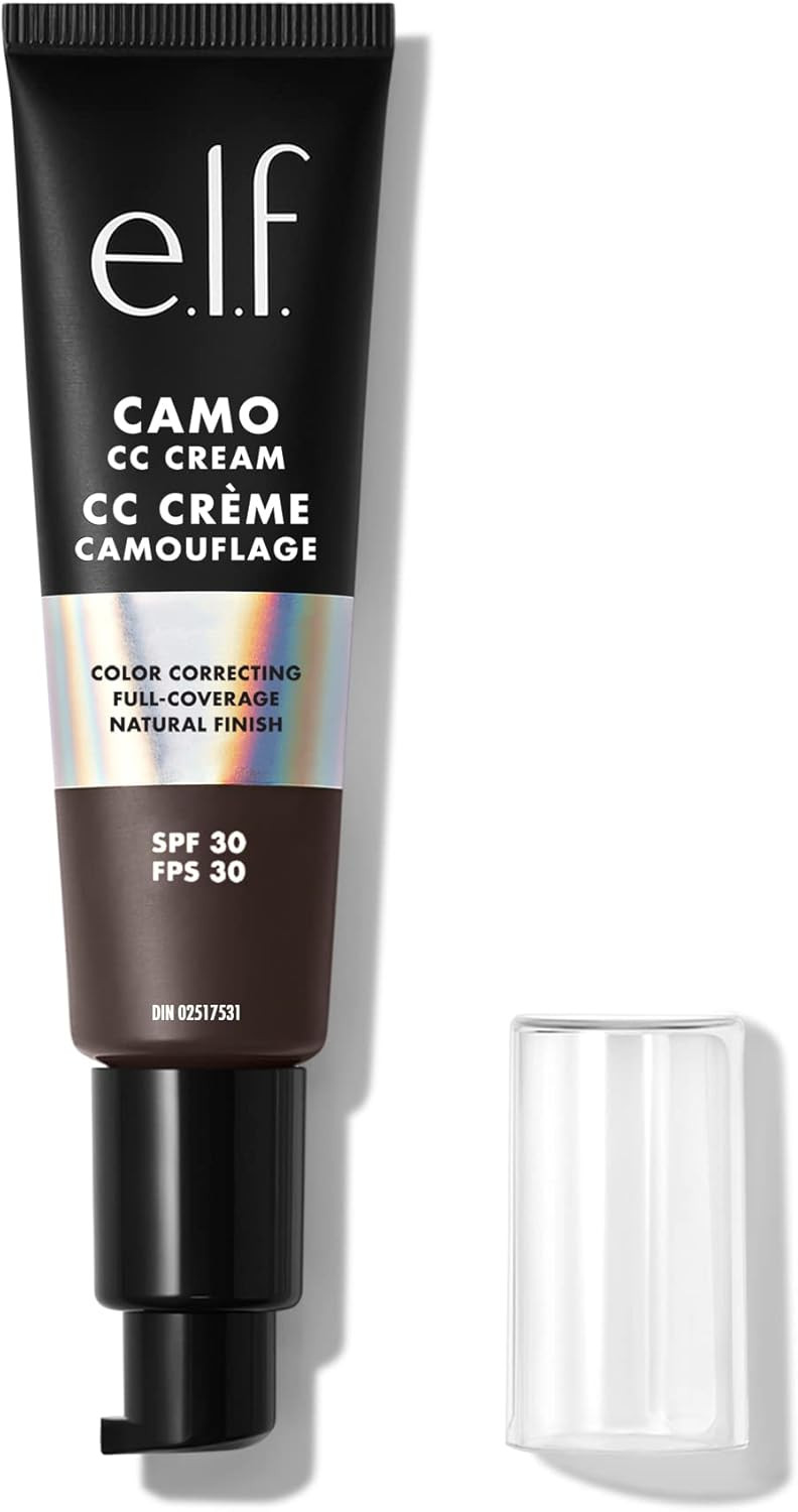 e.l.f. Camo CC Cream, Colour Correcting Medium-To-Full Coverage Foundation with SPF 30, Rich 660 N, 1.05 Oz (30g)