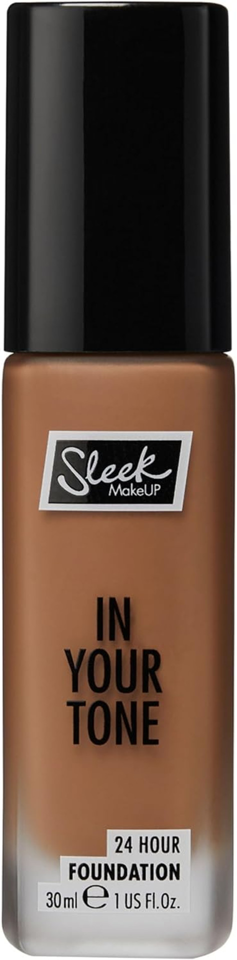 Sleek MakeUP In Your Tone 24 Hour Foundation, Medium Buildable Coverage in 30 Shades, Semi-Matte Flawless Finish, 9N, 30ml Sleek MakeUP In Your Tone 24 Hour Foundation, Medium Buildable Coverage in 30 Shades, Semi-Matte Flawless Finish, 9N, 30ml