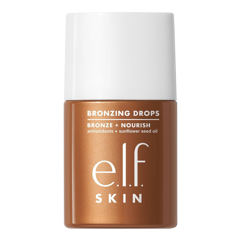 E.L.F. Skin Bronzing Drops, Liquid Bronzer For Face & Skin, Creates A Sun-Kissed Glow, Infused With Vitamin E, Vegan & Cruelty-Free, Copper Gold