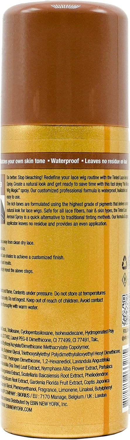 EBIN NEW YORK Tinted Lace Spray Wig Install essential (80ml, Medium Dark Brown)