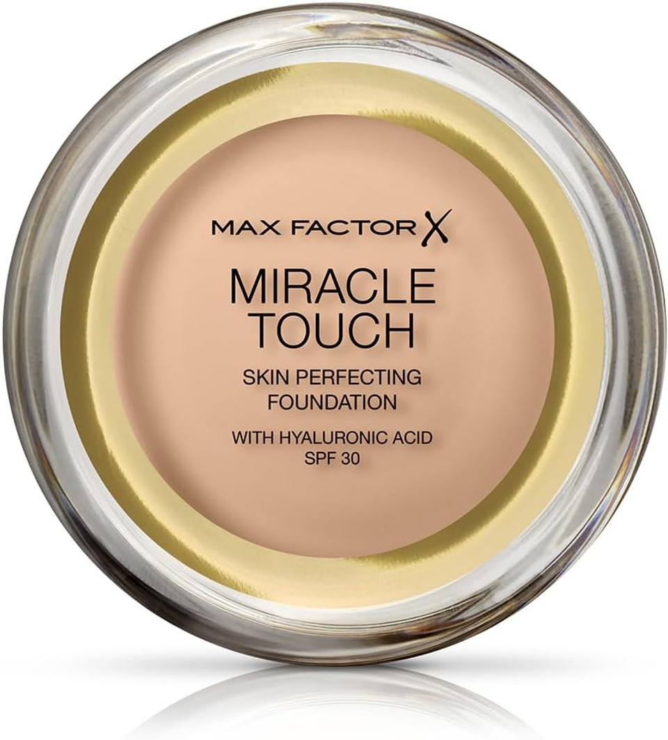 Max Factor Miracle Touch Foundation, New and Improved Formula, SPF 30 and Hyaluronic Acid, 43 Golden Ivory