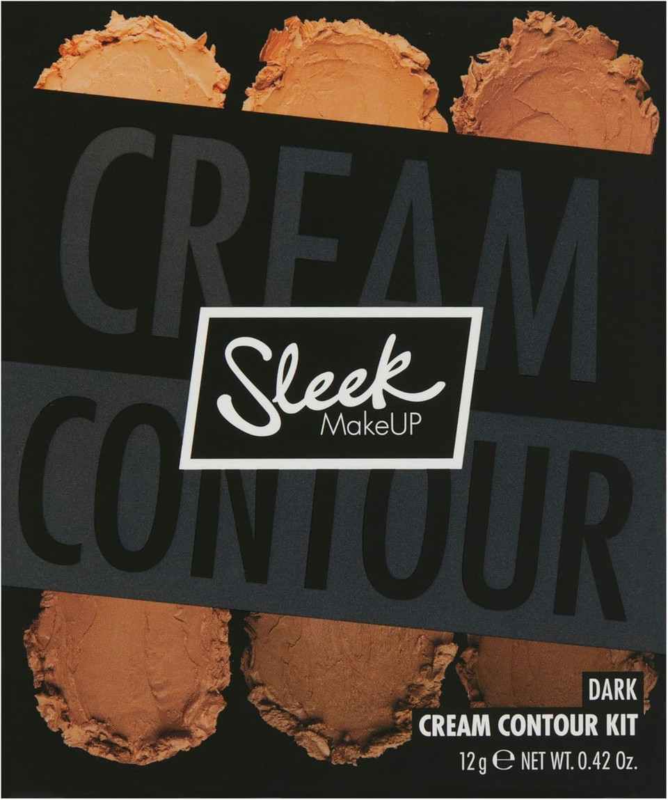 Sleek MakeUP Cream Contour Kit, 6 Easily Blendable Colours for Smooth and Long Lasting Contour, Dark Sleek MakeUP Cream Contour Kit, 6 Easily Blendable Colours for Smooth and Long Lasting Contour, Dark