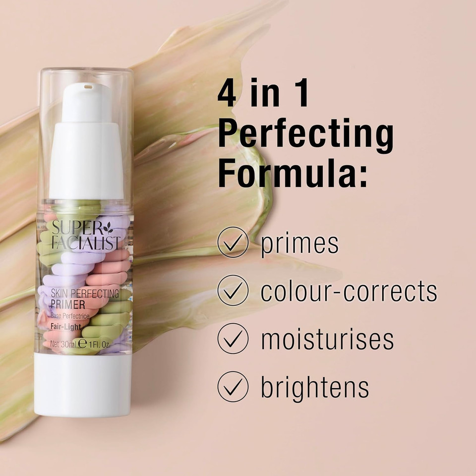 Super Facialist Skin Perfecting Primer - Base Face Primer to Hydrate, Protect & Refine with Colour Corrector Technology, Hyaluronic Acid & Niacinamide, Vegan Friendly Make Up Primer, 30ml