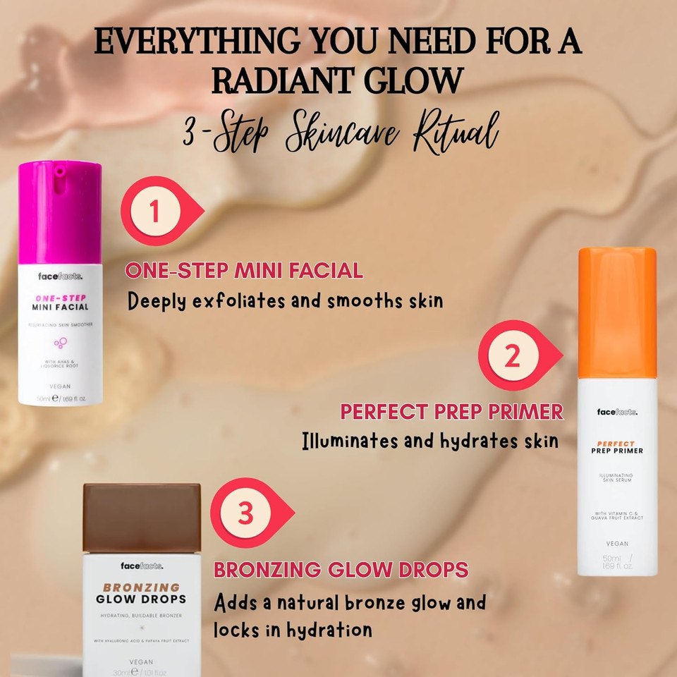 Face Facts Radiant Ritual Skincare Set  Illuminating Primer, Glow Drops & Superberry Serum  3-Piece Hydrating & Brightening Bundle for Radiant, Glowing Skin  Vegan Skincare for All Skin Types Face Facts Radiant Ritual Skincare Set  Illuminating Primer, Glow Drops & Superberry Serum  3-Piece Hydrating & Brightening Bundle for Radiant, Glowing Skin  Vegan Skincare for All Skin Types