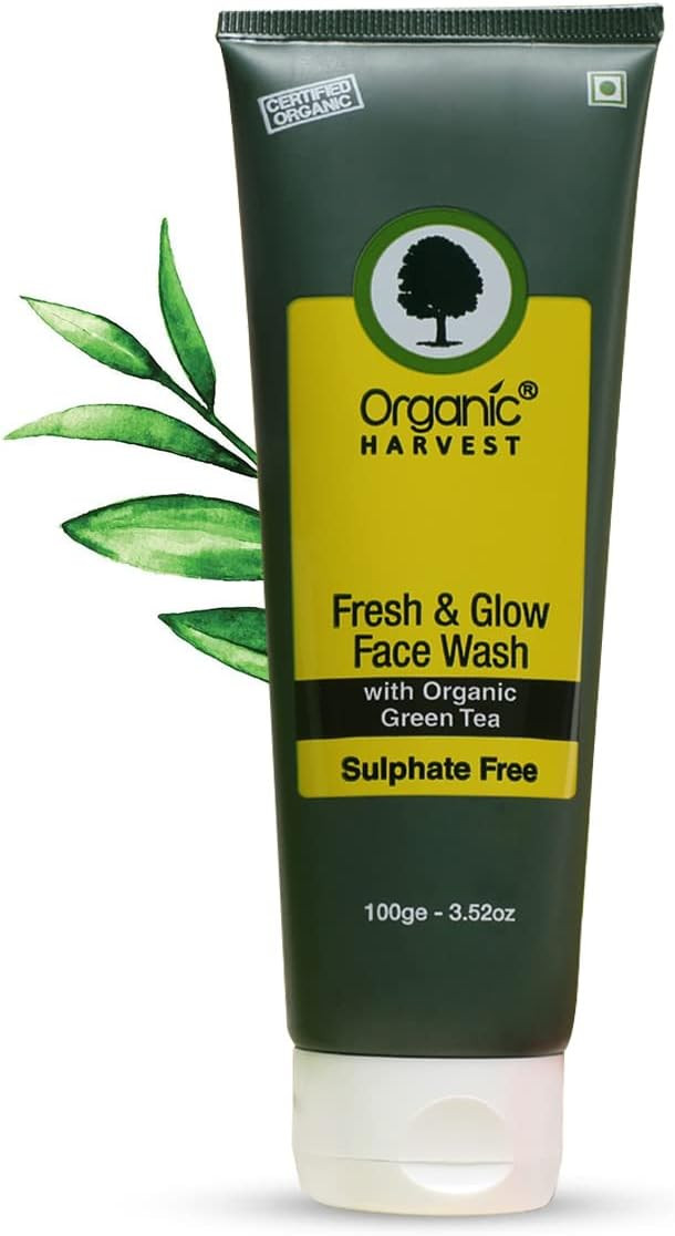 Organic Harvest Fresh & Glow Face Wash For Remove Impurities & Healthy Glow, PeTA Certified, Paraben & Sulphate Free - 100ml