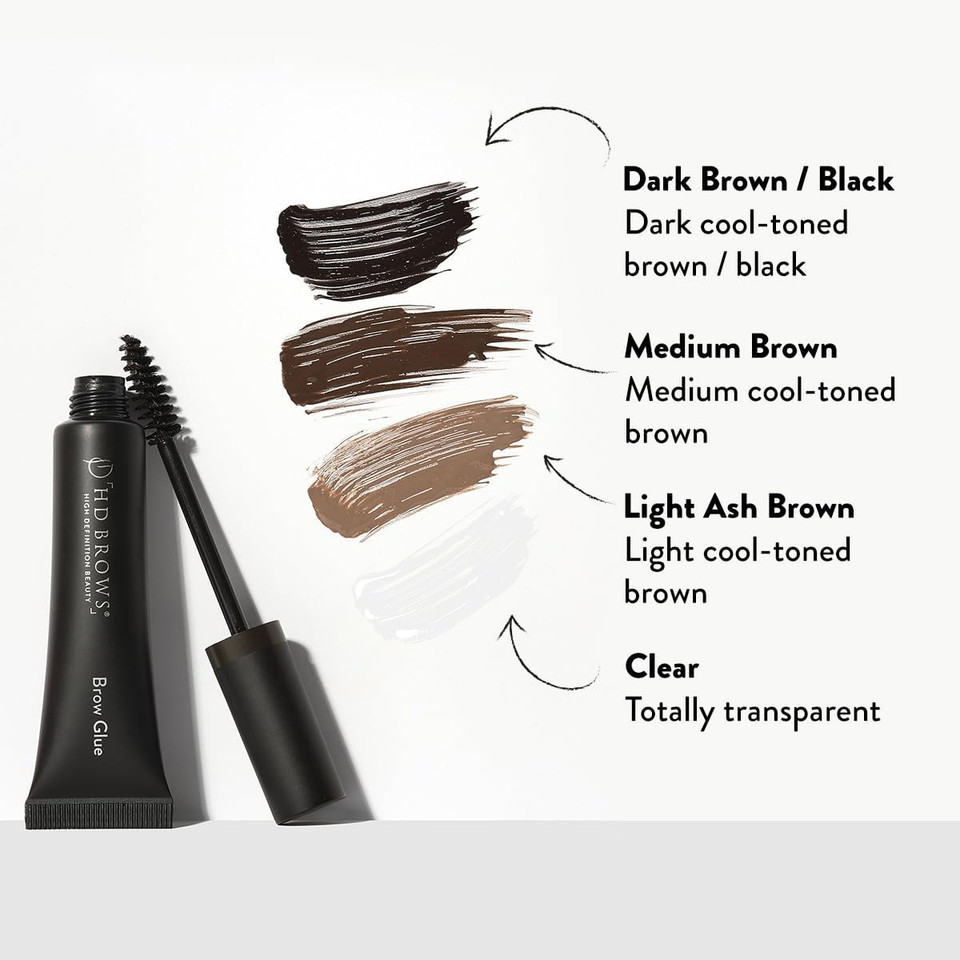 HD BROWS Brow Glue Brow Setting Gels Extreme Hold Gel, Medium Brown