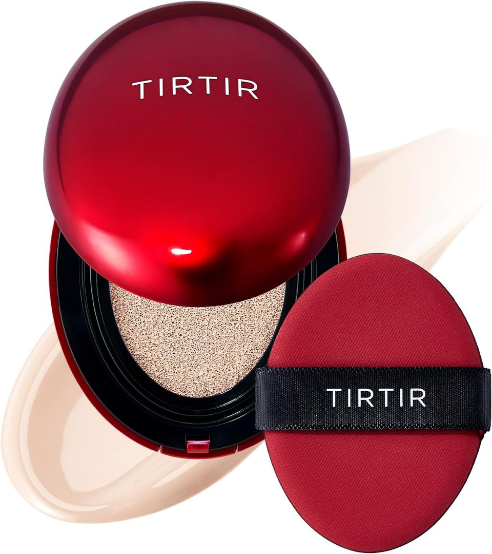 TIRTIR Mask Fit Red Cushion Foundation | Japan's No.1 Choice for Glass skin, Long-Lasting, Lightweight, Buildable Coverage, Semi-Matte (15C Fair Porcelain, 18g (Pack of 1))
