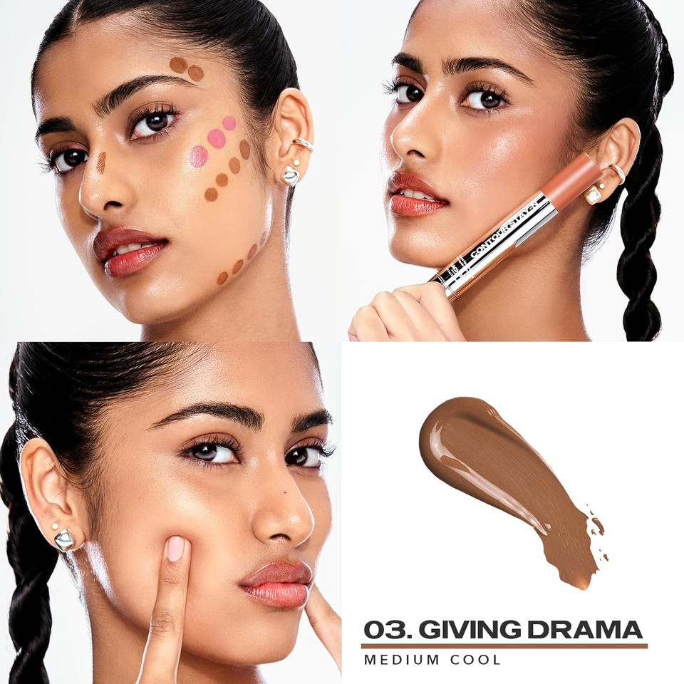 Sacheu Liquid Contour STAY-N Long Wear Bronzer Cream Contour Makeup  Long Lasting, Blendable, & Lightweight Formula  Vegan & Cruelty-free, Giving Drama Sacheu Liquid Contour STAY-N Long Wear Bronzer Cream Contour Makeup  Long Lasting, Blendable, & Lightweight Formula  Vegan & Cruelty-free, Giving Drama