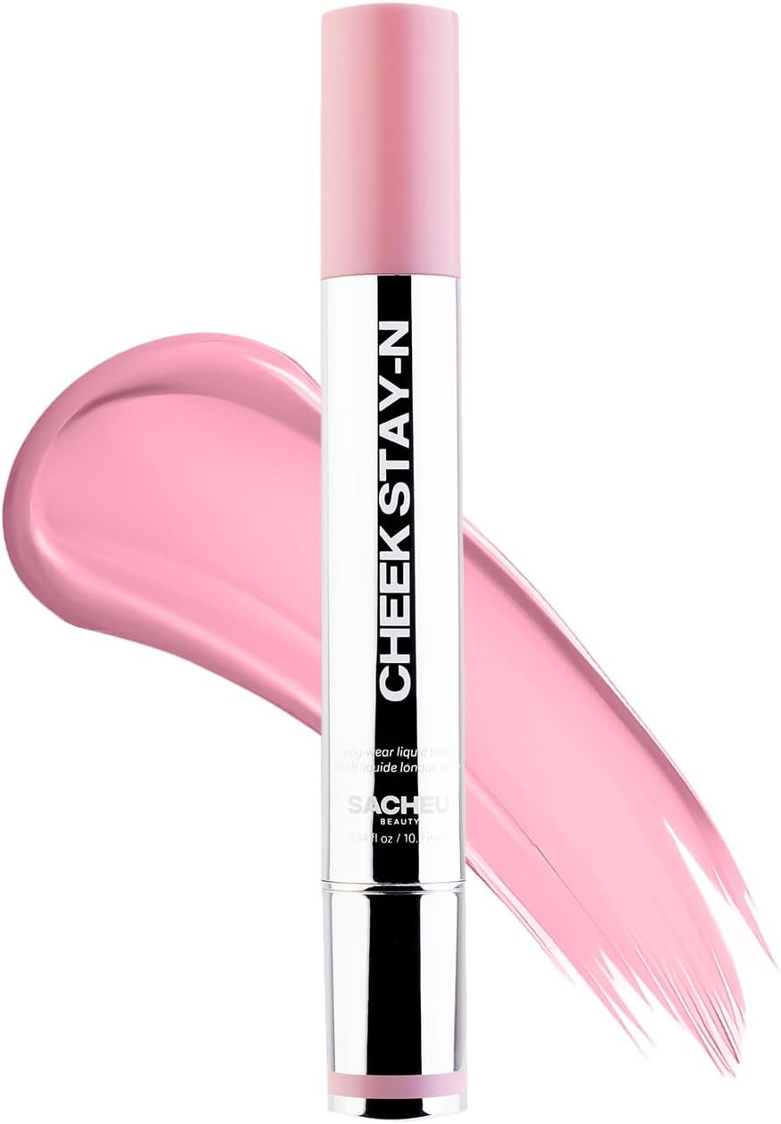 Sacheu Cheek STAY-N Blush Tint. Rich, High Pigment and Buildable, Blendable Formula. Lightweight, Dewy, and Radiant Flushed Cheeks. Infused With Squalane and Centella Asiatica. I'm Cute 10ml