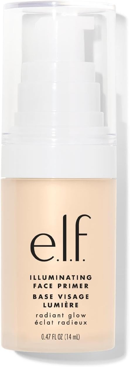 e.l.f. Illuminating Face Primer, Silky Makeup Primer For Creating A Radiant Glow, Fills In Fine Lines & Refines Complexion, Small, 0.47 Oz (Pack of 2)