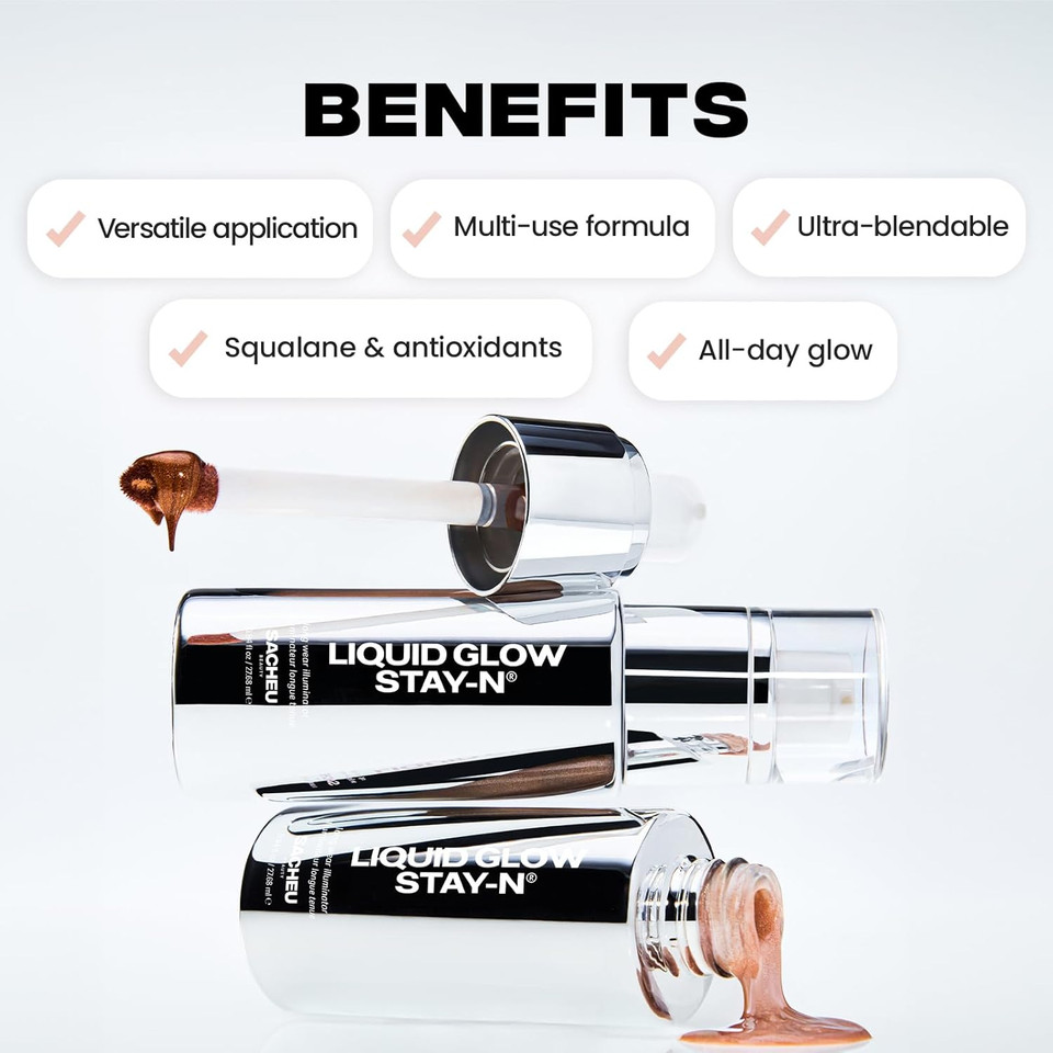 Sacheu Liquid Glow STAY-N Liquid Highlighter & Illuminator Makeup  30ml Long Lasting Luminous Glow Lightweight Dewy Finish, Glow Getter Sacheu Liquid Glow STAY-N Liquid Highlighter & Illuminator Makeup  30ml Long Lasting Luminous Glow Lightweight Dewy Finish, Glow Getter