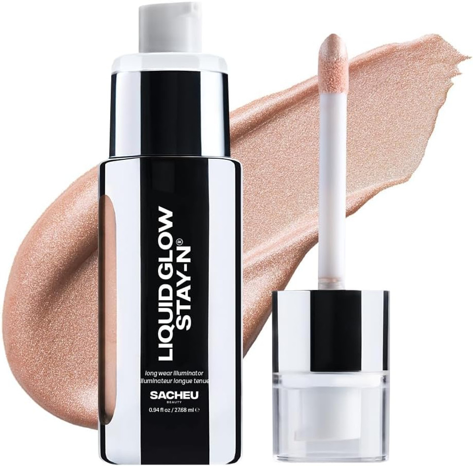 Sacheu Liquid Glow STAY-N Liquid Highlighter & Illuminator Makeup  30ml Long Lasting Luminous Glow Lightweight Dewy Finish, Sun Beam Sacheu Liquid Glow STAY-N Liquid Highlighter & Illuminator Makeup  30ml Long Lasting Luminous Glow Lightweight Dewy Finish, Sun Beam
