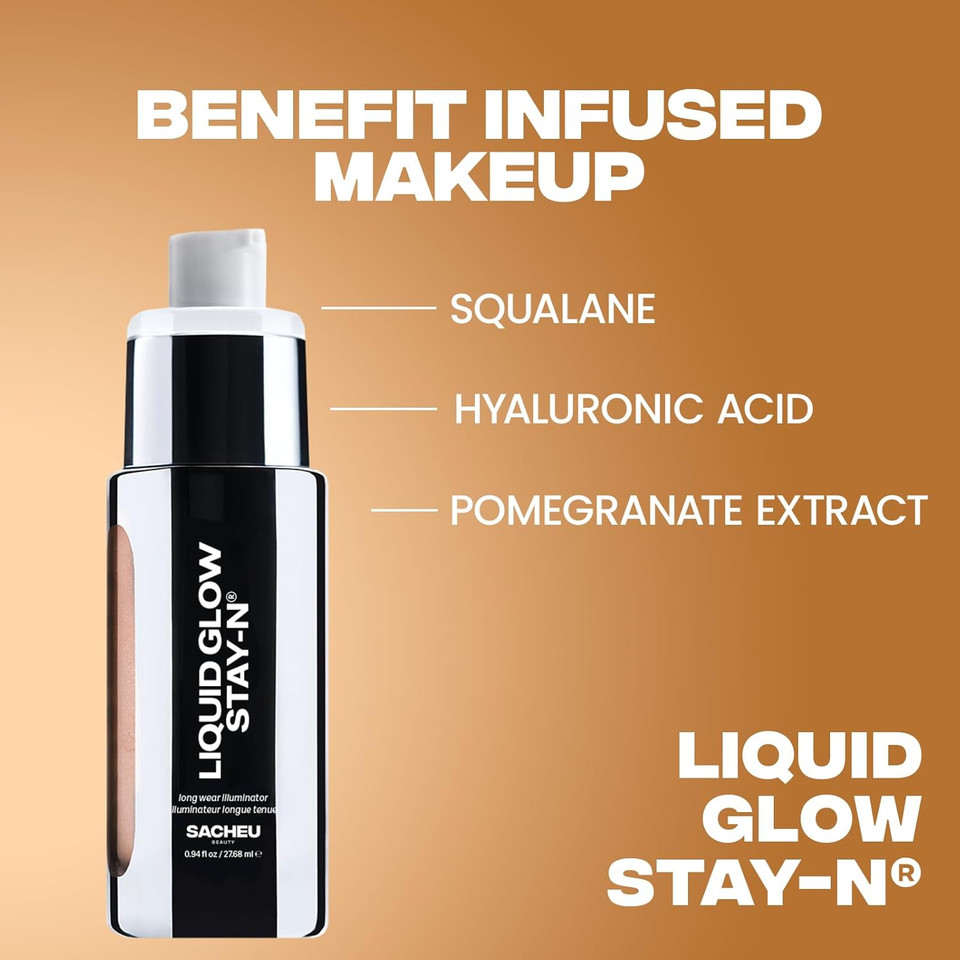 Sacheu Liquid Glow STAY-N Liquid Highlighter & Illuminator Makeup  30ml Long Lasting Luminous Glow Lightweight Dewy Finish, Sun Beam Sacheu Liquid Glow STAY-N Liquid Highlighter & Illuminator Makeup  30ml Long Lasting Luminous Glow Lightweight Dewy Finish, Sun Beam