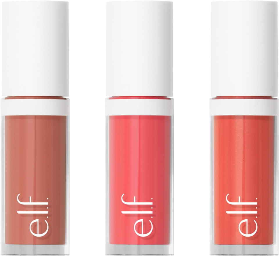 e.l.f. Camo Liquid Blush 3-Pack | Makeup Set for Cheeks, Natural Glow & Dewy Finish, For all Skin Tones, 0.13 Oz (4mL), Vegan | Dusty Rosé, Pinky Promise, Coral Crush