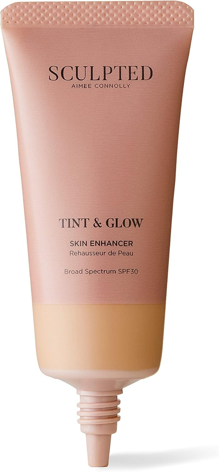 Tint & Glow Hydrating Tinted Moisturiser from Sculpted by Aimee  45ml Cruelty-Free Moisturising Face & Skin Tint Enhancer with SPF 30, Blue Light Protection, Hyaluronic Acid & Niacinamide