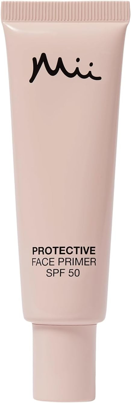 Mii Cosmetics Protective Face Primer SPF 50 | Hydrating Makeup Primer With Hyaluronic Acid and Ceramides | Pore and Coral Reef-Friendly SPF for Radiant Skin | 30ml
