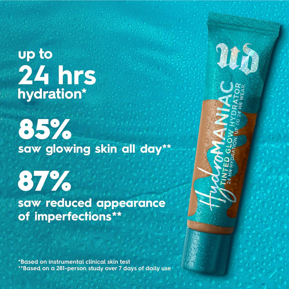 Urban Decay Stay Naked Hydromaniac Tinted Glow Foundation, Buildable Medium Coverage, Vegan Formula*, Shade: 41, 35ml
