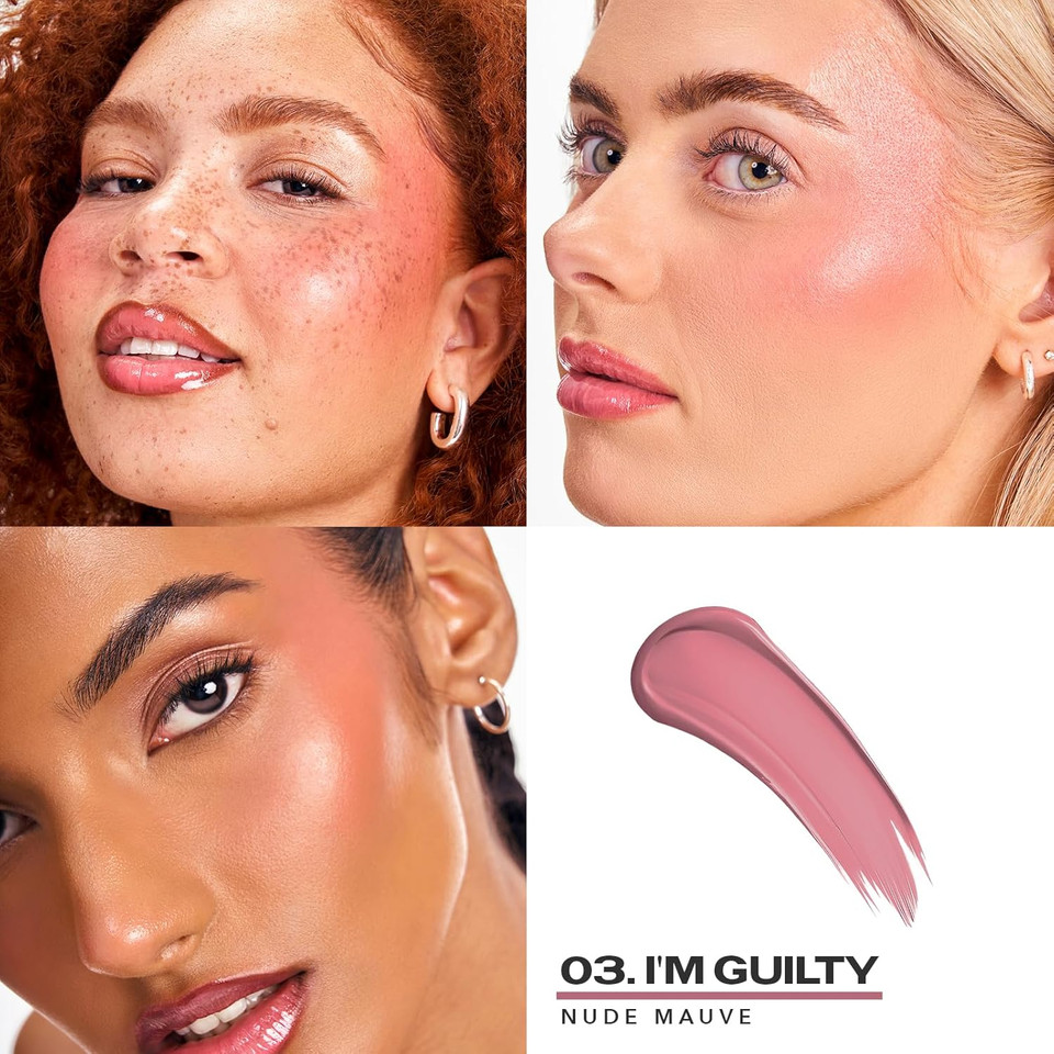 Sacheu Cheek STAY-N Liquid Blush for Cheeks. High Pigment, Buildable, Lightweight Cream Blush Infused With Squalane, for Dewy & Radiant Flushed Cheeks. Long-lasting Cruelty Free, Flirt Mode Duo