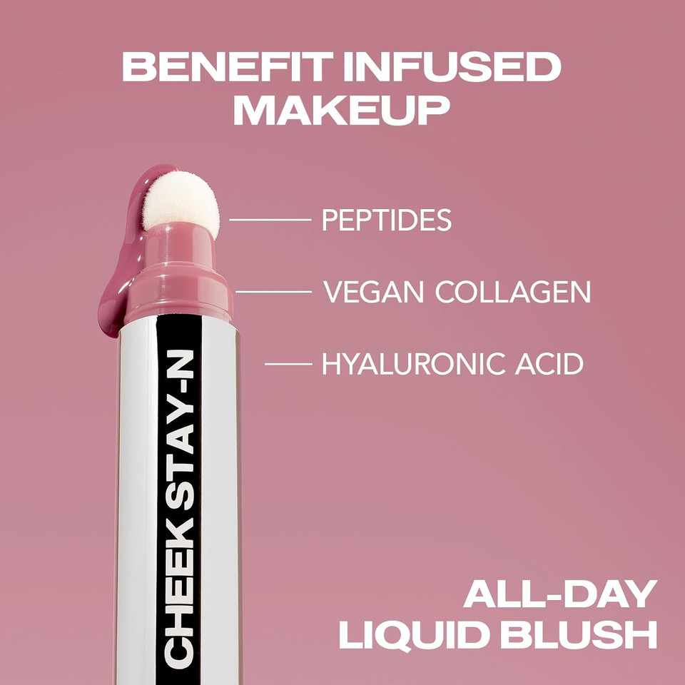 Sacheu Cheek STAY-N Liquid Blush for Cheeks. High Pigment, Buildable, Lightweight Cream Blush Infused With Squalane, for Dewy & Radiant Flushed Cheeks. Long-lasting Cruelty Free, Flirt Mode Duo