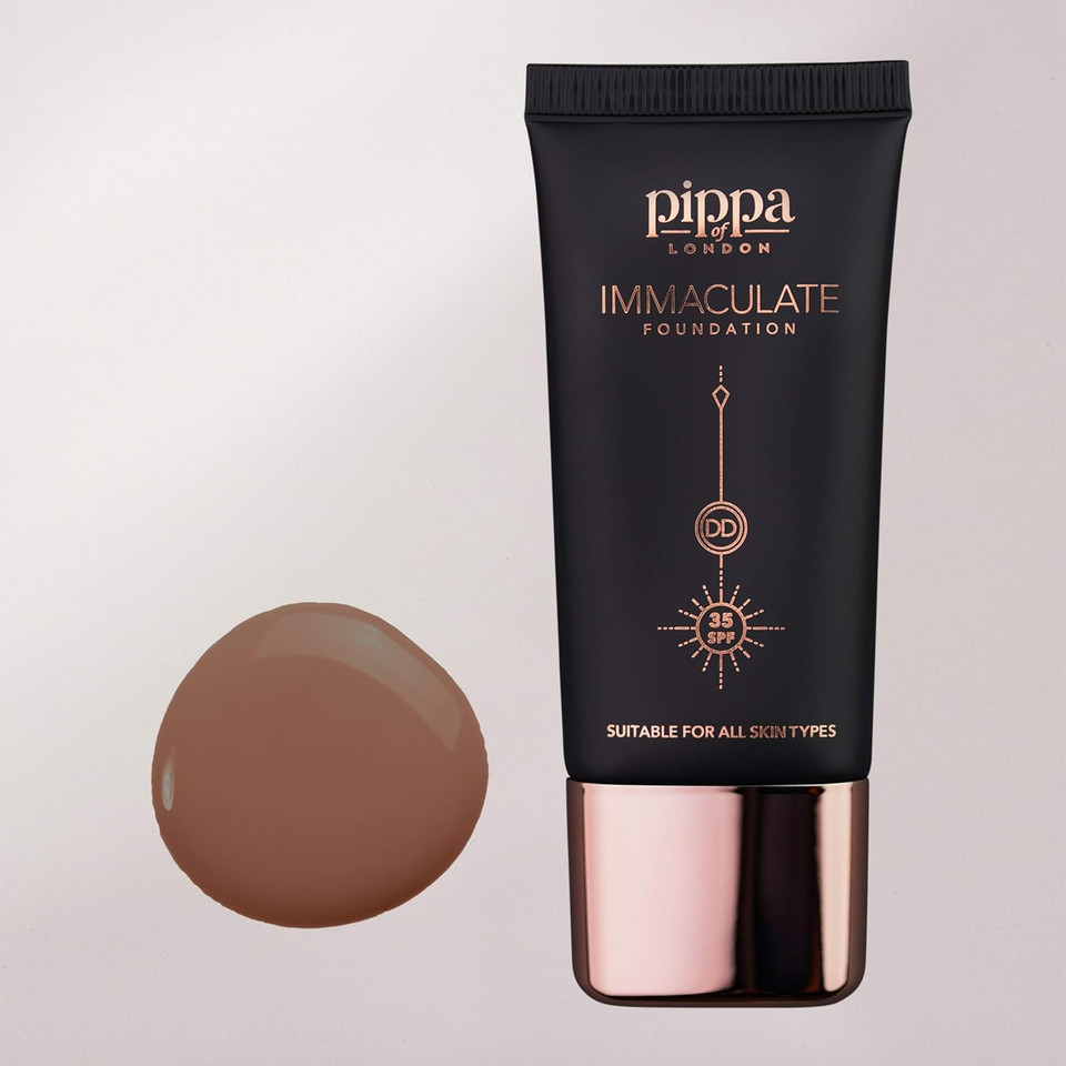 Pippa of London Immaculate Liquid Foundation, Navajo Dunes 201, Lightweight, Medium Coverage, Matte Finish SP35